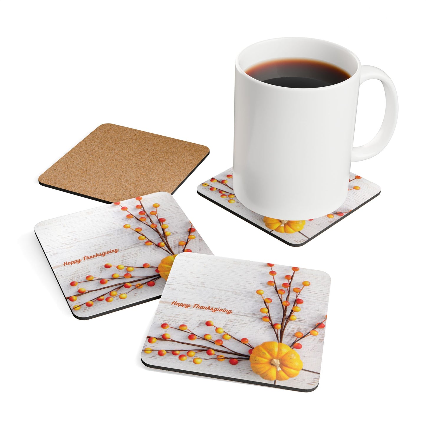 Coaster Set - Gratefull and Thankful Thanksgiving/Fall