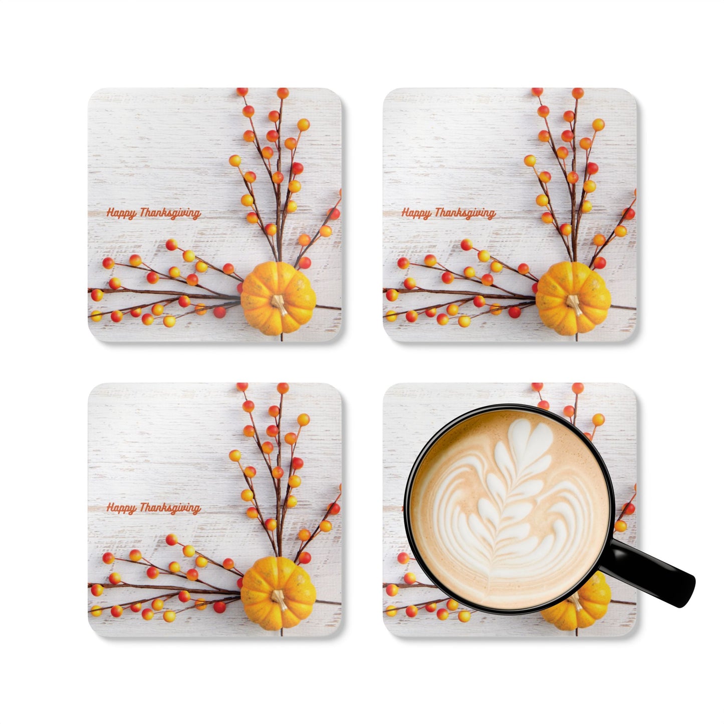 Coaster Set - Gratefull and Thankful Thanksgiving/Fall