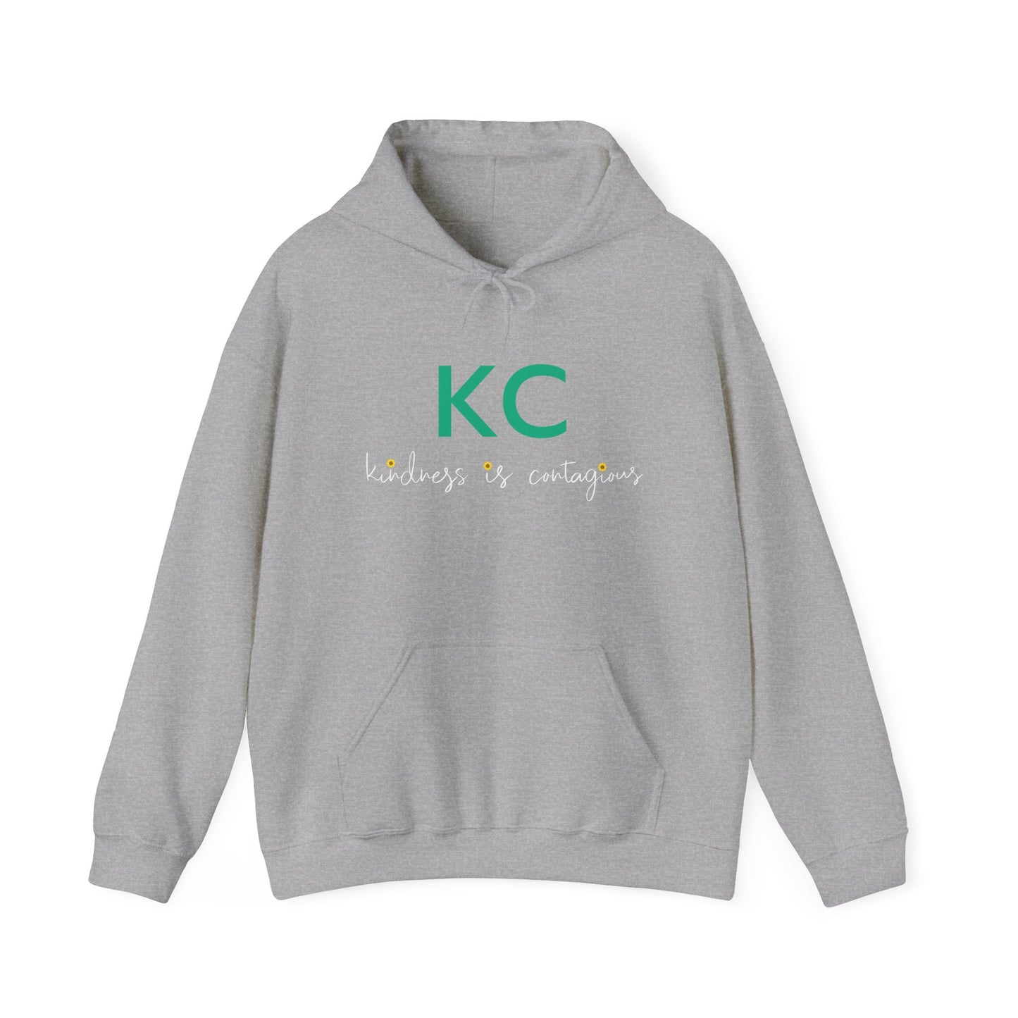 KC Kindness is Contagious Hoodie | Kansas City Gift for Her Gift for Him | Unisex Heavy Blend Hooded Sweatshirt | KC Kind Sunflower Collection