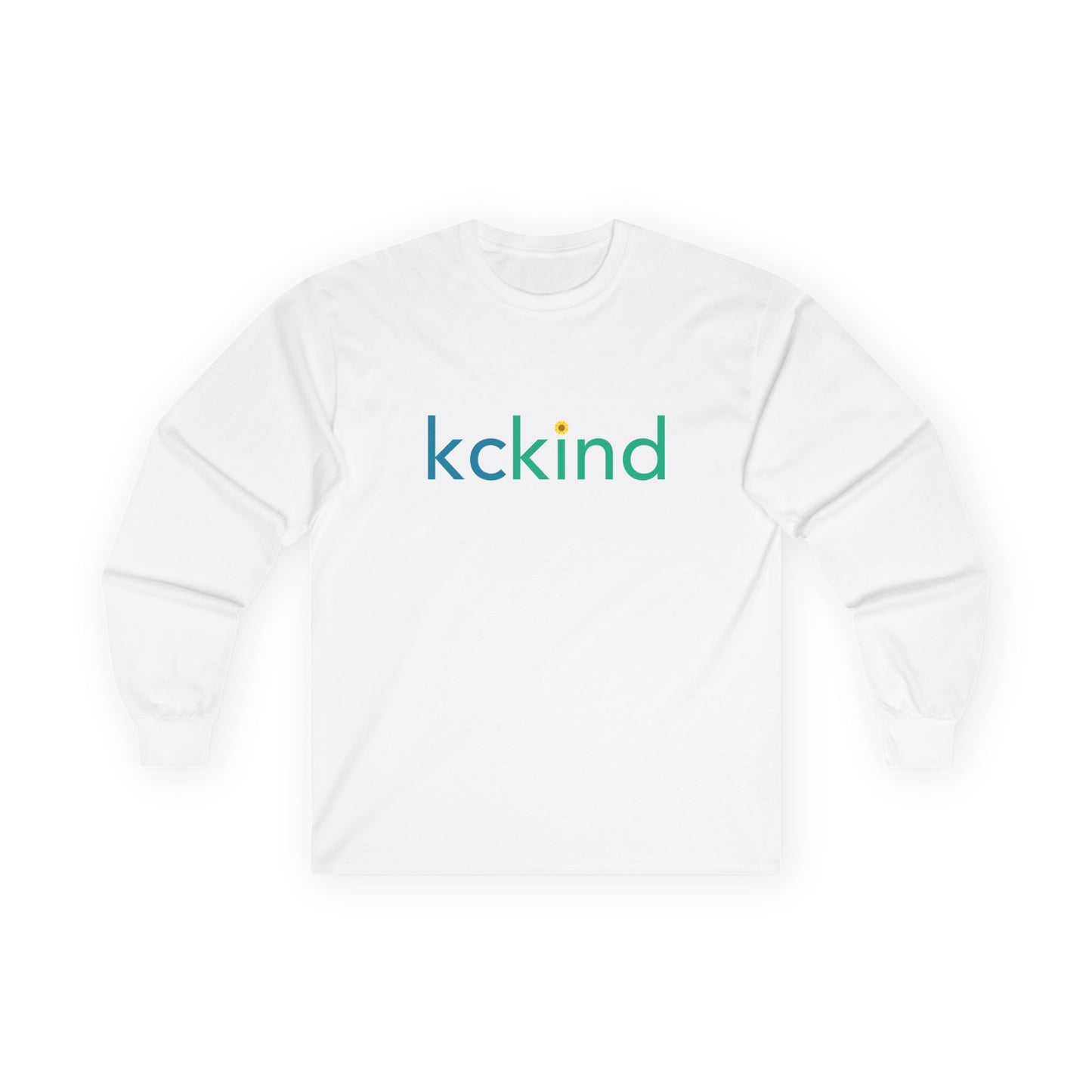 KC Kind Long Sleeve Tee with Sunflower | White, Ash Grey, Light Blue
