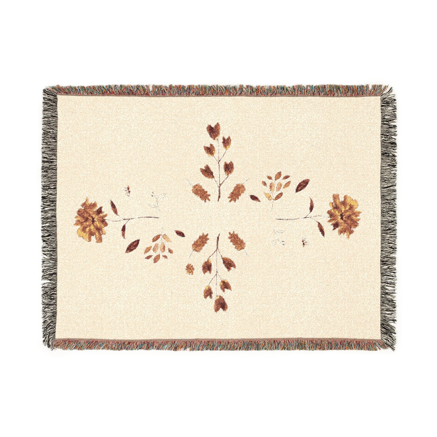 Floral Woven Throw Blanket