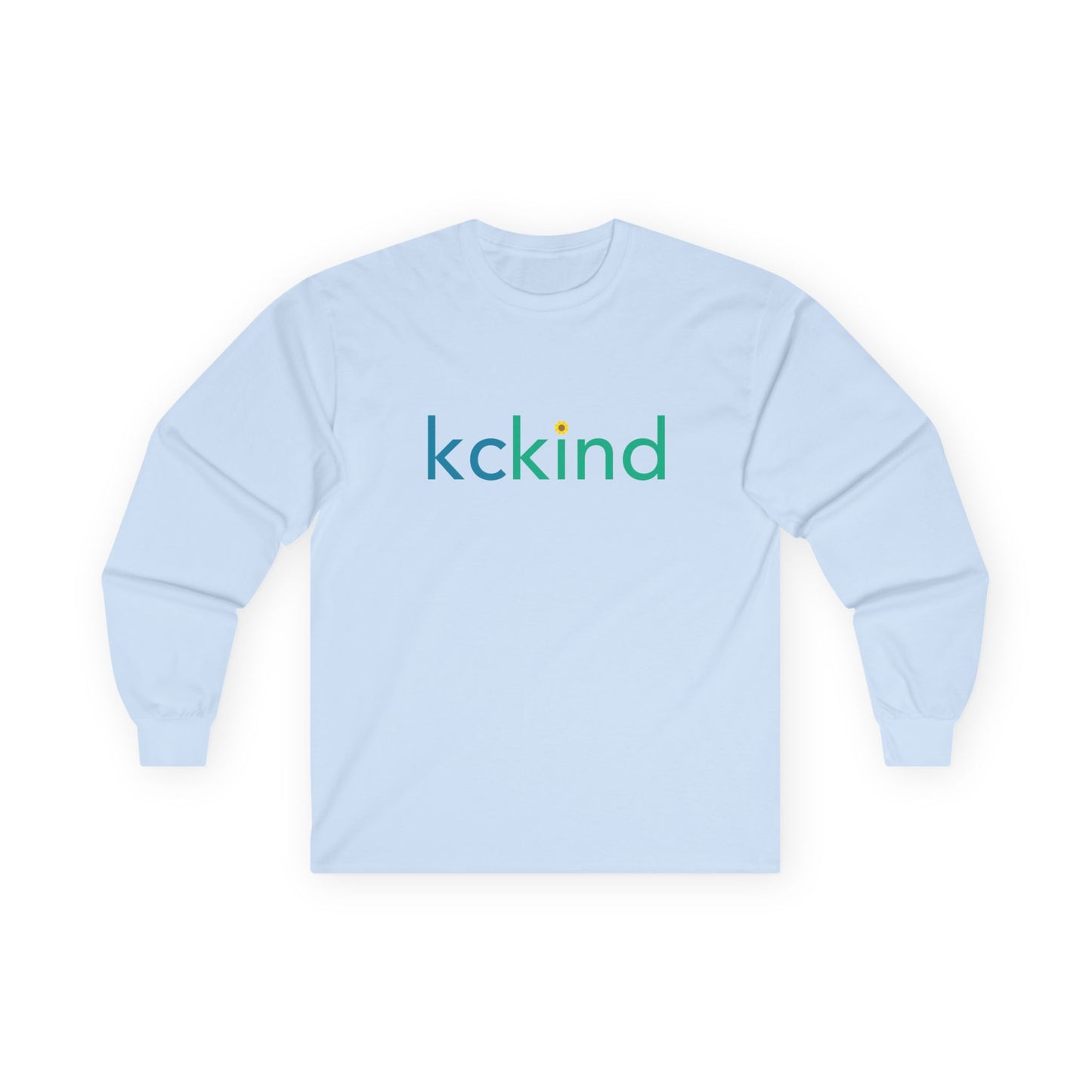 KC Kind Long Sleeve Tee with Sunflower | White, Ash Grey, Light Blue