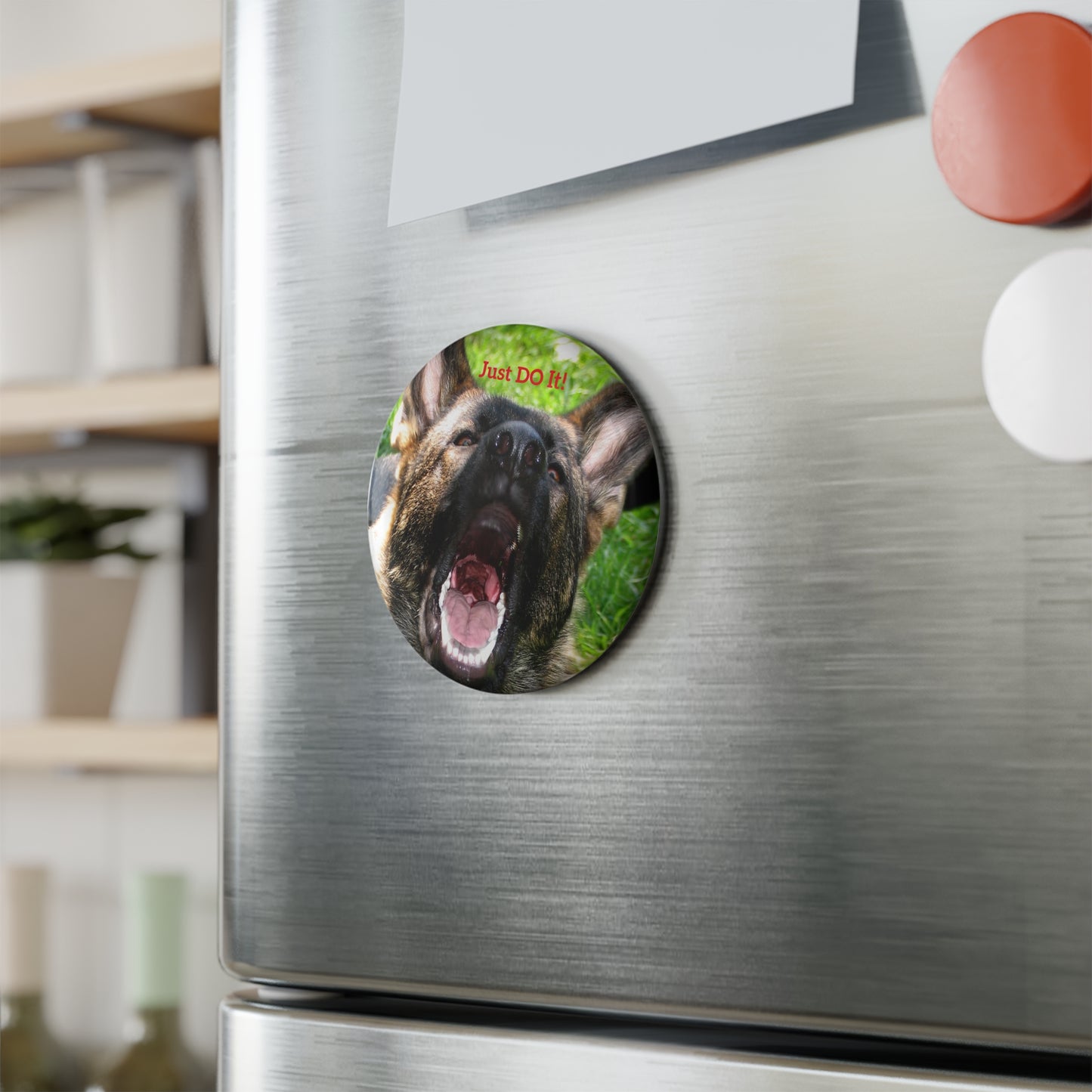 Custom Dog Photo Magnet - "Just Do It!" – Perfect to remind your tasks!