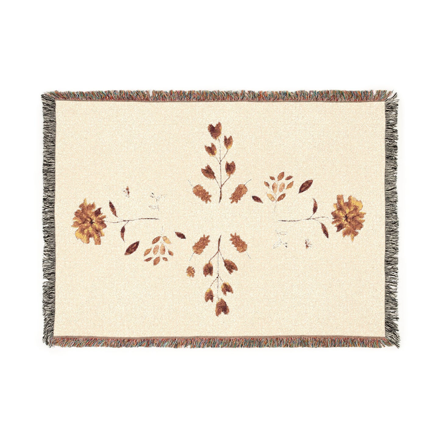 Floral Woven Throw Blanket