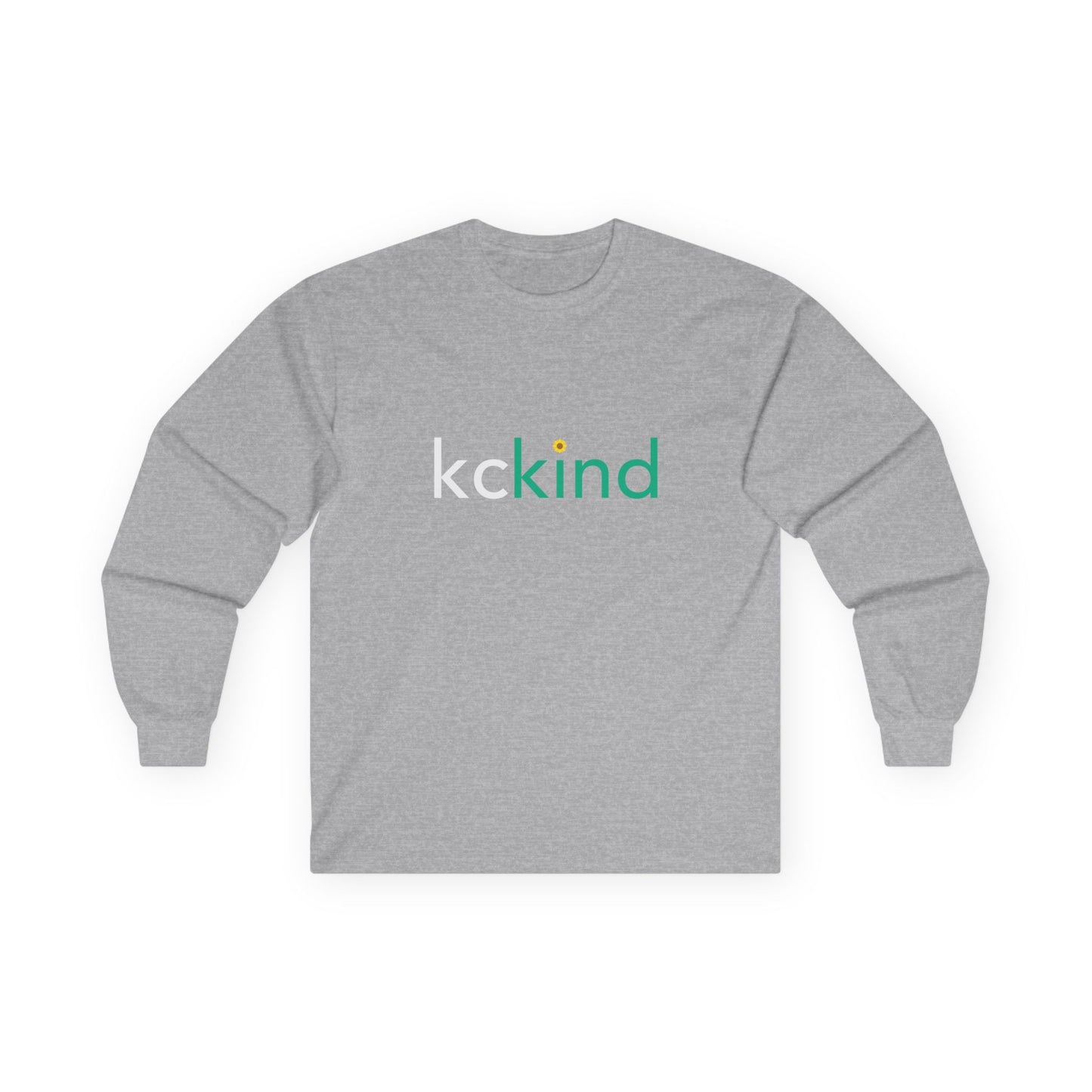 KC Kind Long Sleeve Tee with Sunflower | Light Grey