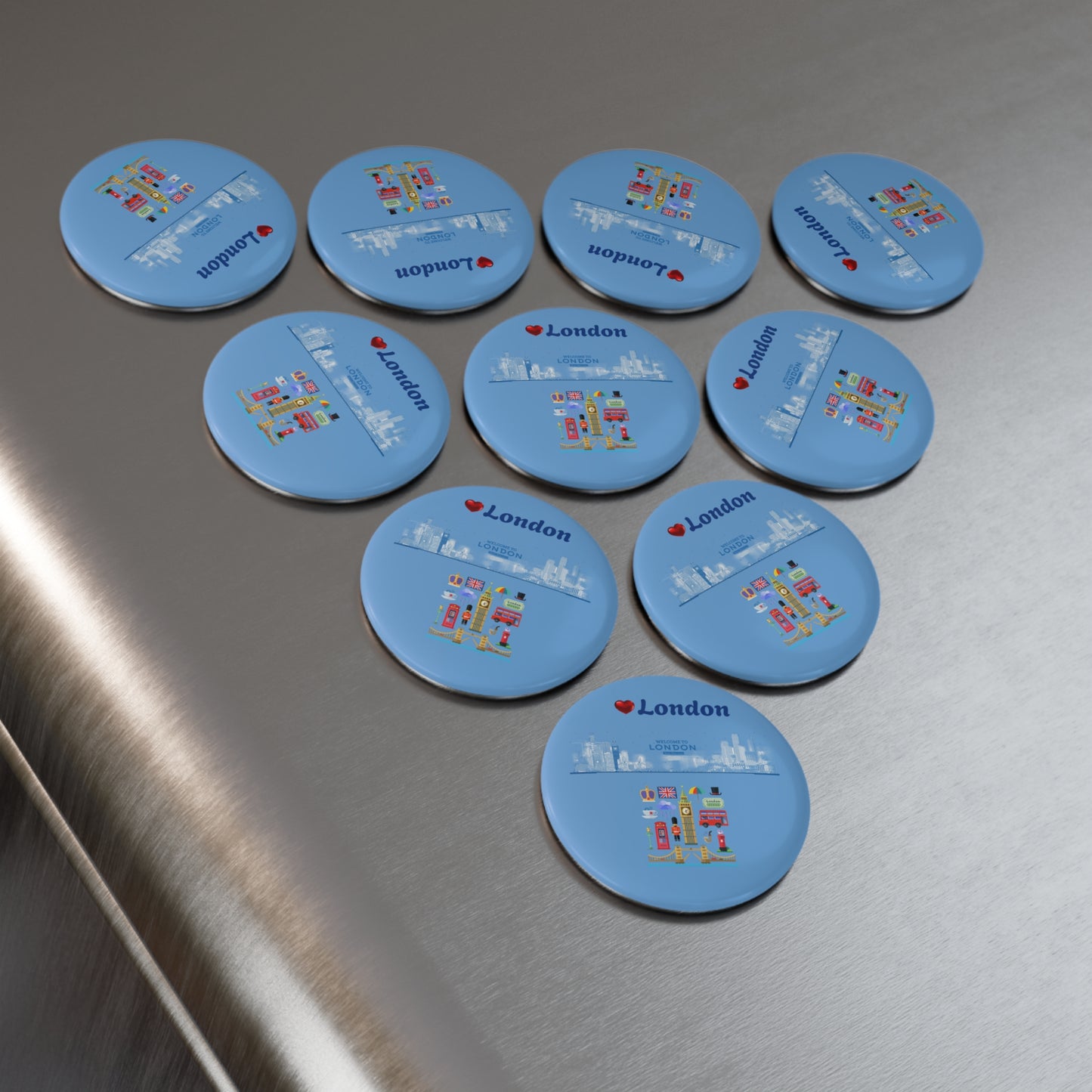 Custom London Button Magnet