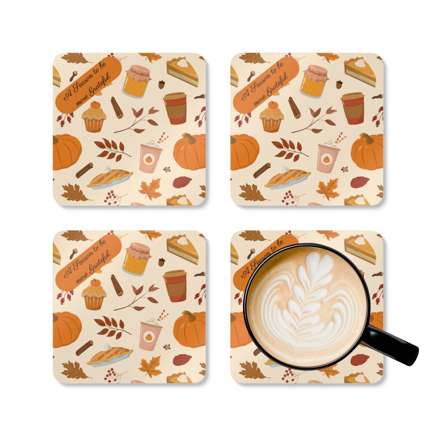 Coaster Set - Fall/Thanksgiving Festive Gratitude Reminder