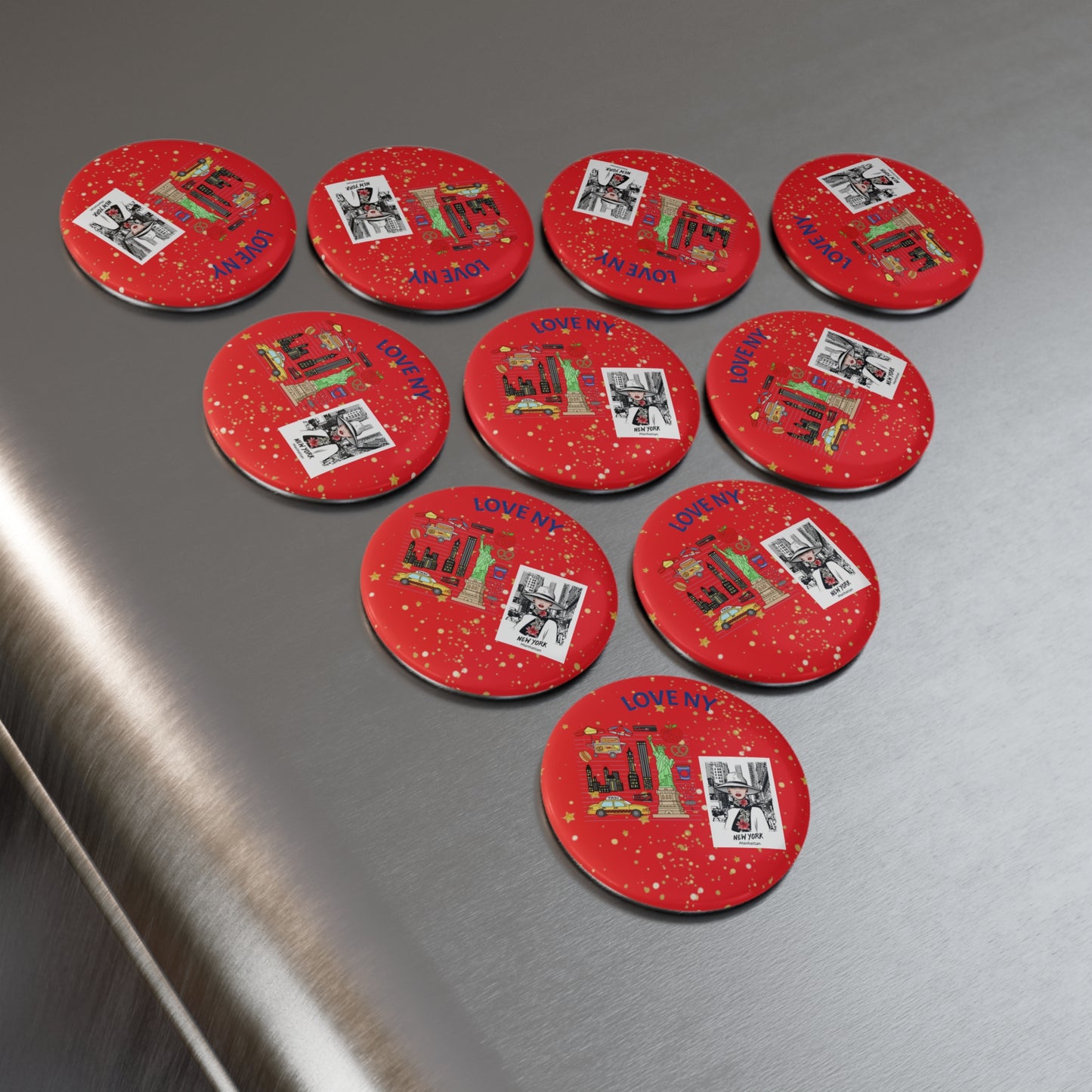 Button Magnet - Custom Love New York Design