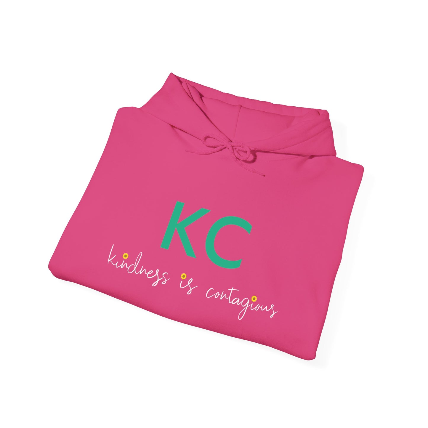 KC Kindness is Contagious Hoodie | Kansas City Gift for Her Gift for Him | Unisex Heavy Blend Hooded Sweatshirt | KC Kind Sunflower Collection