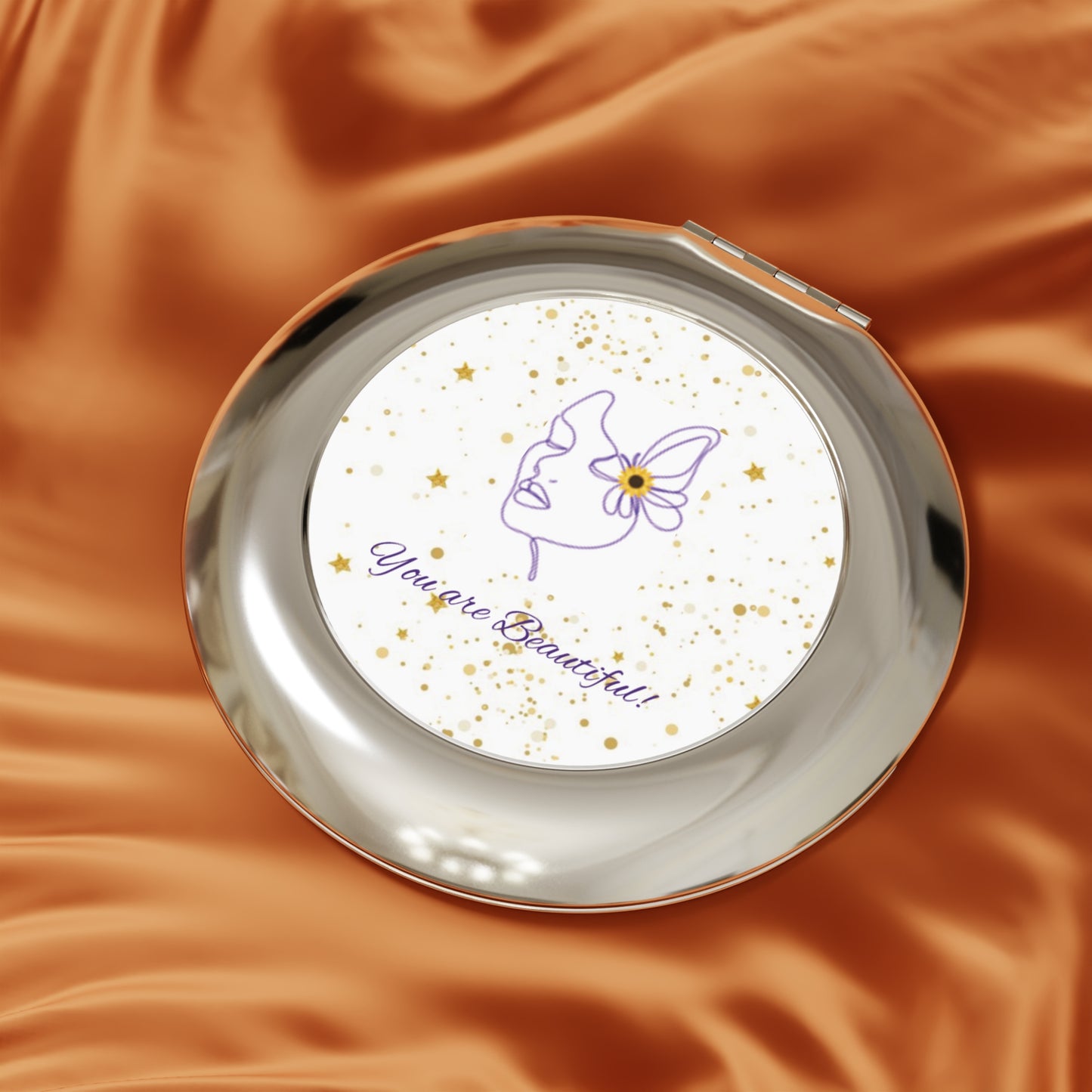 Compact Mirror - Elegant Custom Love Yourself, Mom, Friends Design