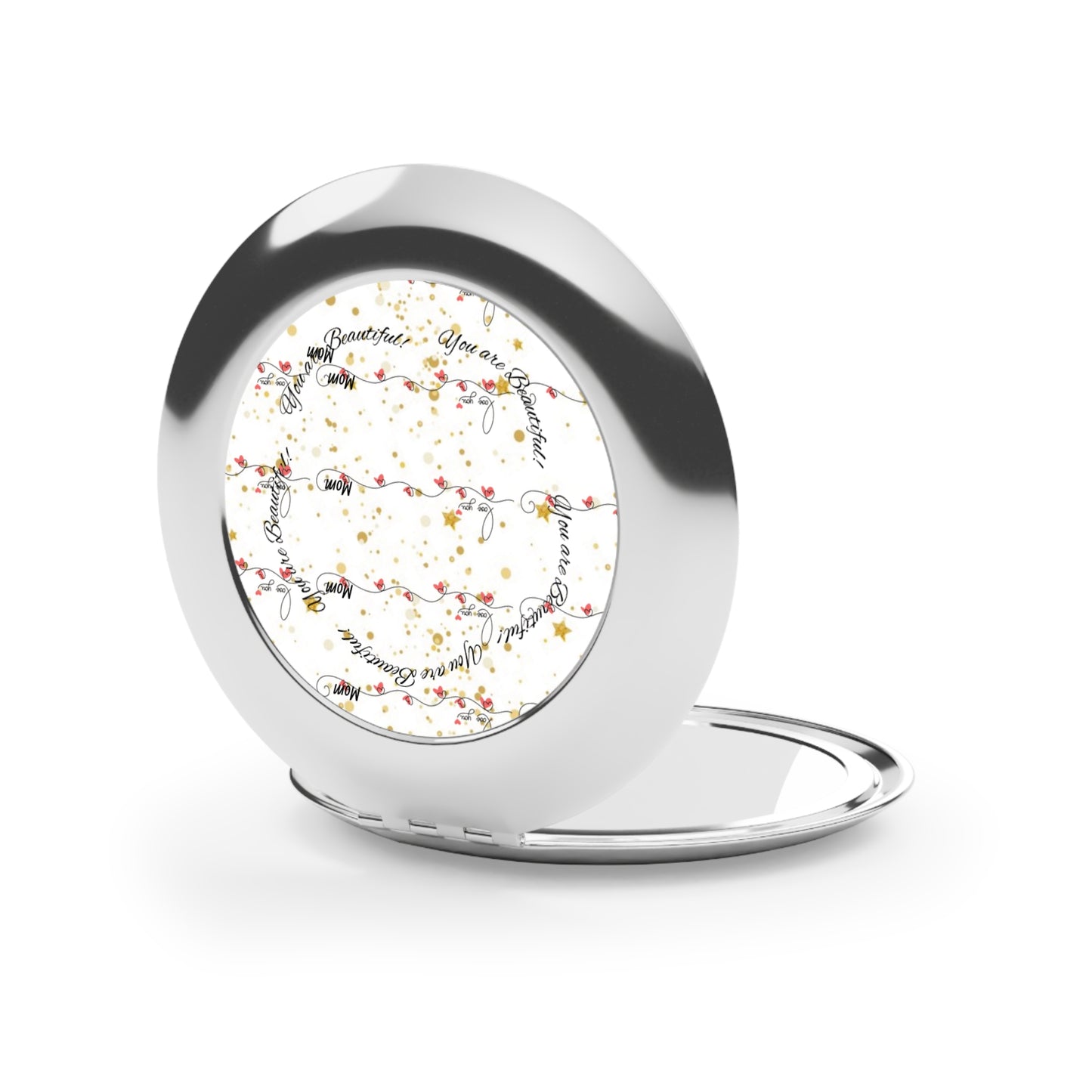 Compact Mirror - Love Mom Elegant Pocket-Sized Travel Mirror