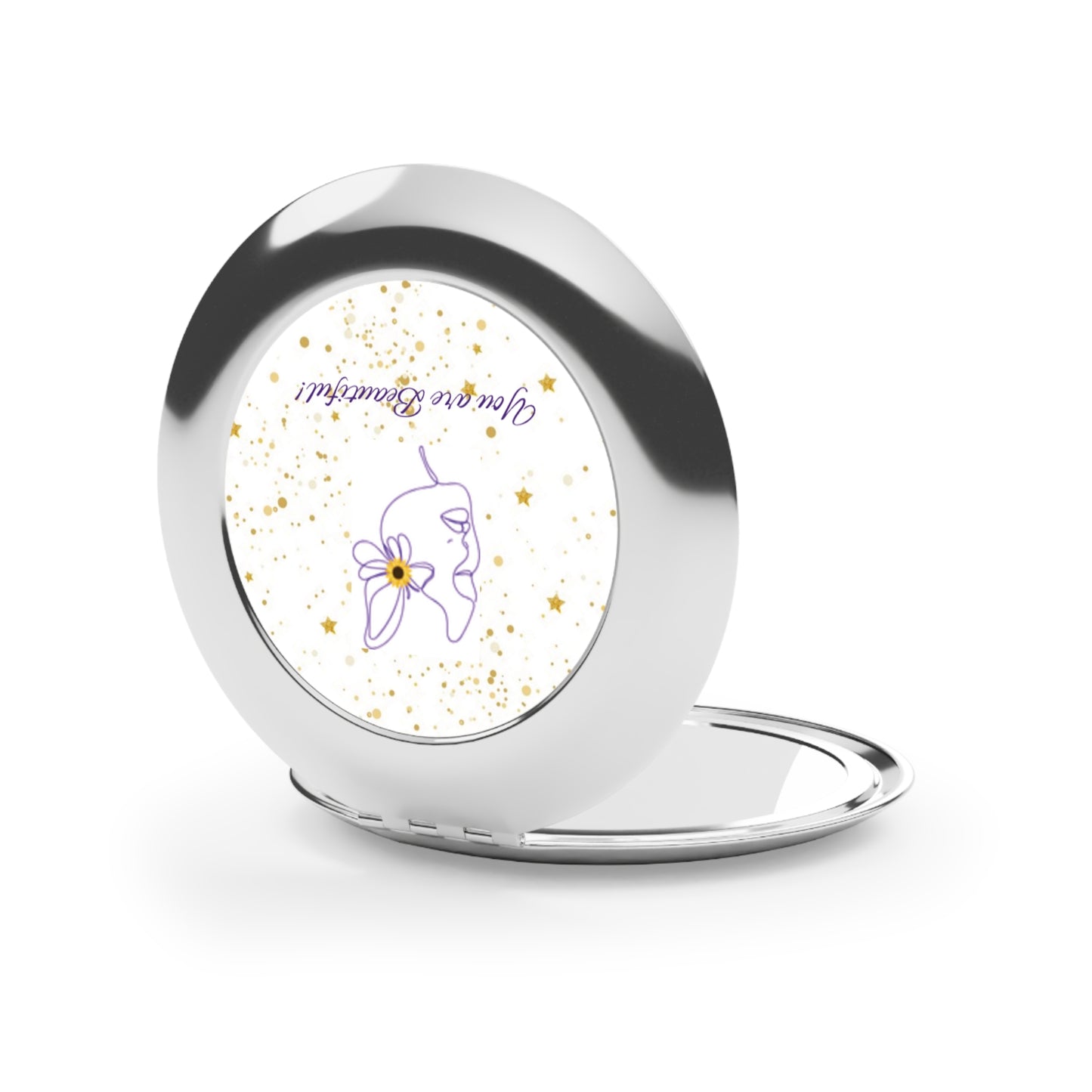 Compact Mirror - Elegant Custom Love Yourself, Mom, Friends Design