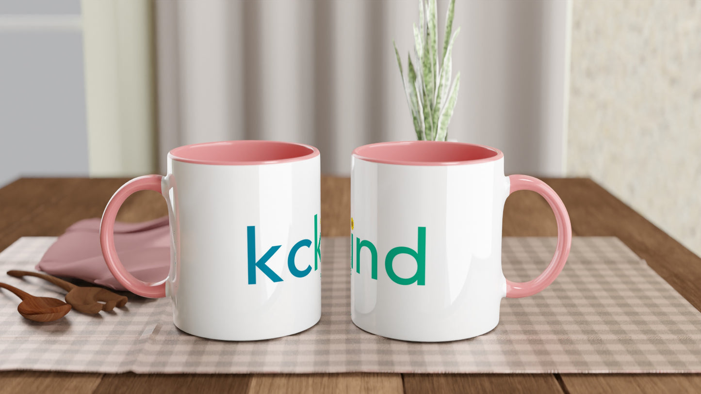 KC Kind Coffee Mug - 11oz. Ceramic Coffee Mug – Colorful Design with Sunflowers - Four Color Options