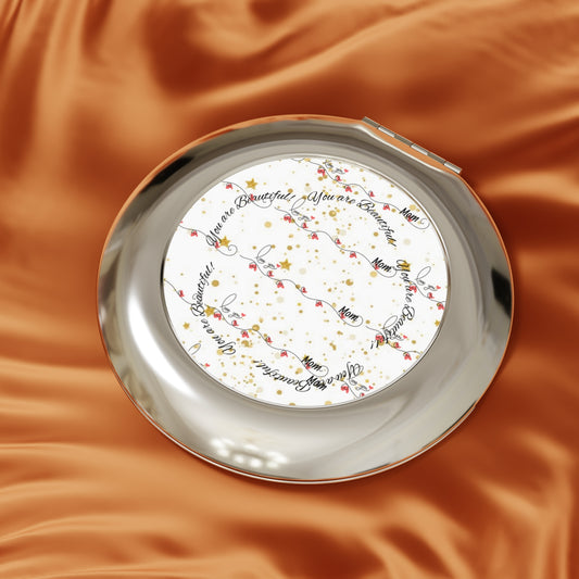 Compact Mirror - Love Mom Elegant Pocket-Sized Travel Mirror