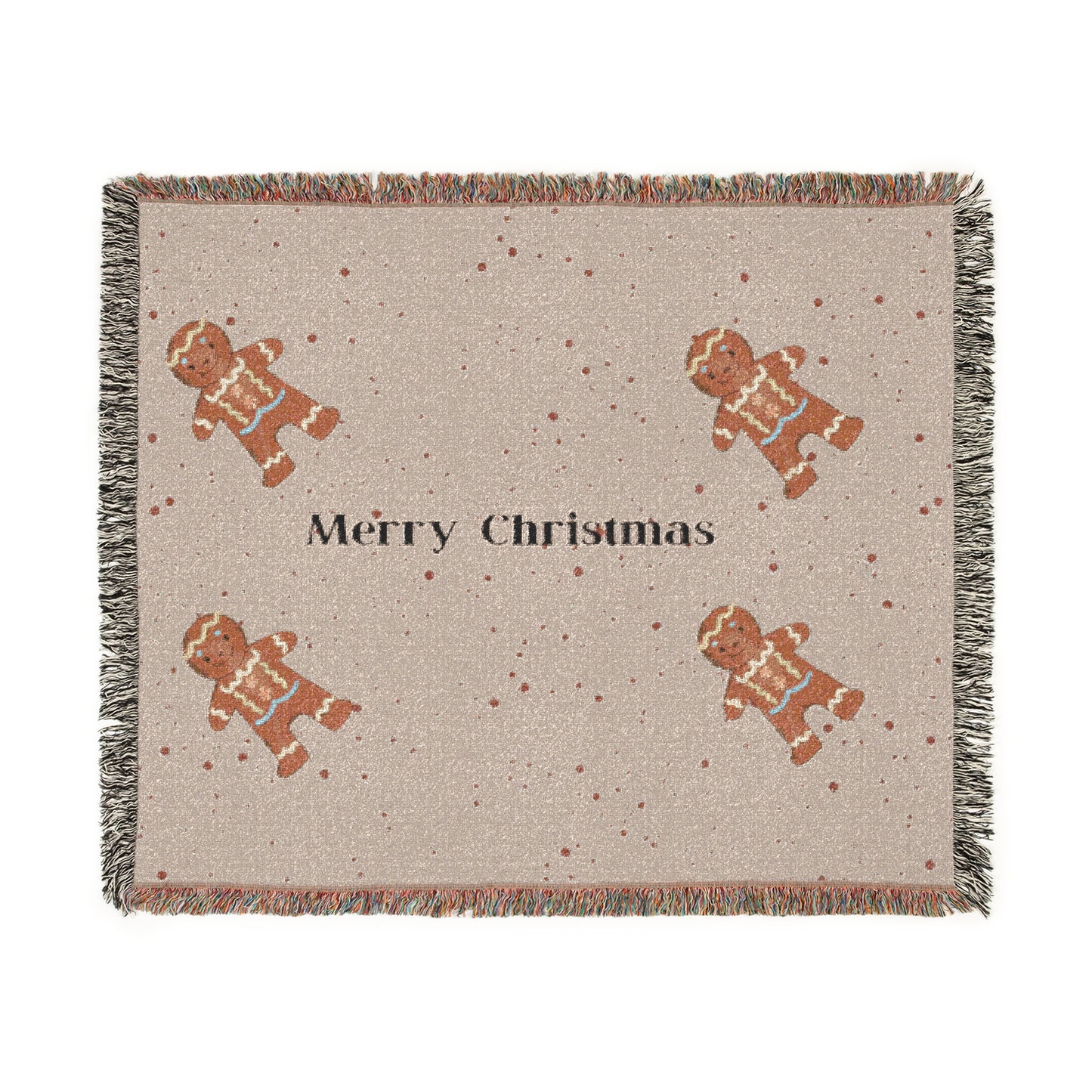 Gingerman Holiday Woven Blanket -Throw