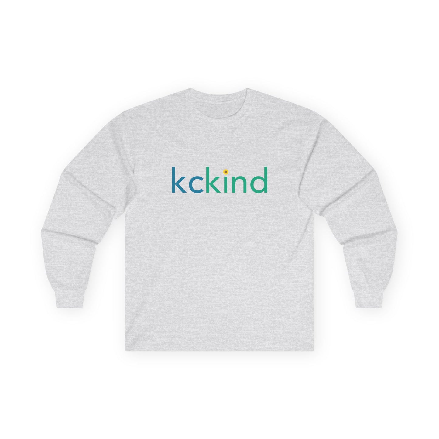 KC Kind Long Sleeve Tee with Sunflower | White, Ash Grey, Light Blue