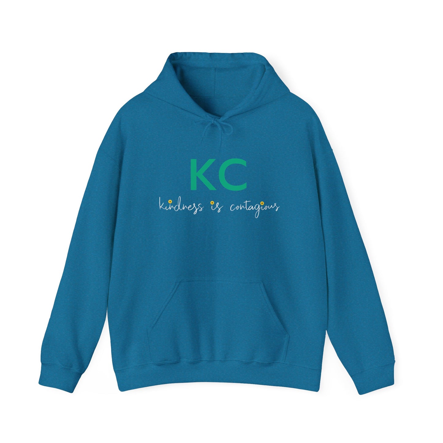 KC Kindness is Contagious Hoodie | Kansas City Gift for Her Gift for Him | Unisex Heavy Blend Hooded Sweatshirt | KC Kind Sunflower Collection