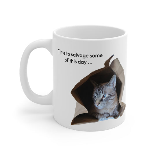 Humorous Cat Coffee Mug for the Office  | Cat Memes | Funny Cat Coffee Cup