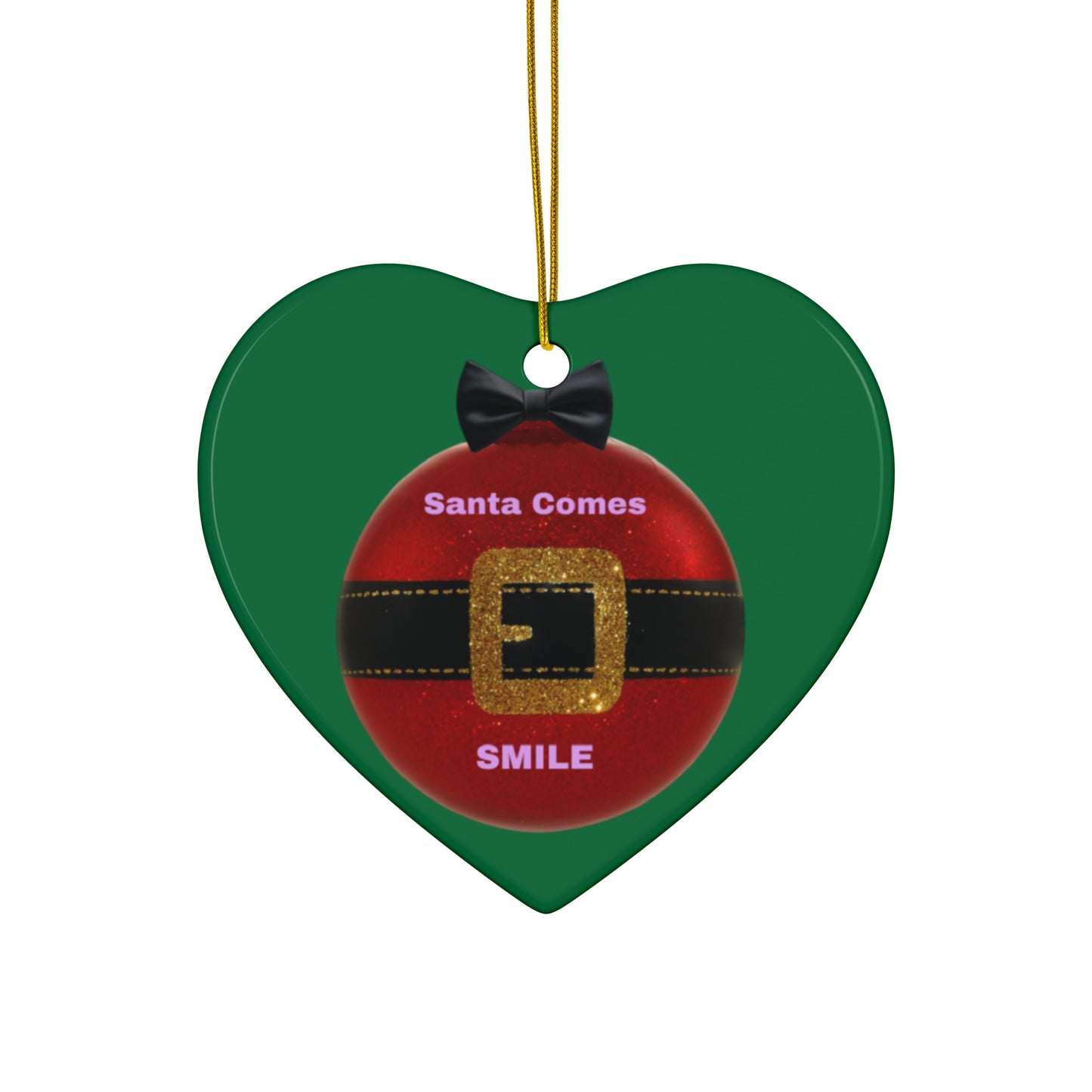 Santa Comes Smile Ceramic Star Ornament