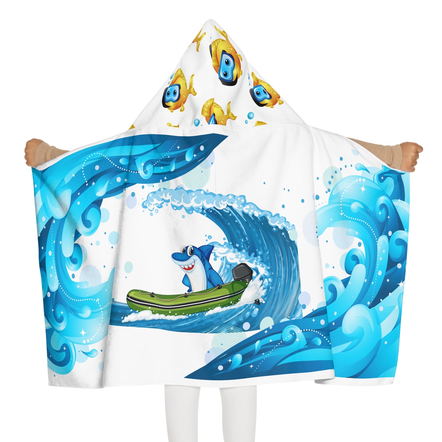 Kids Hooded Towel - Custom Shark Design for Beach Fun