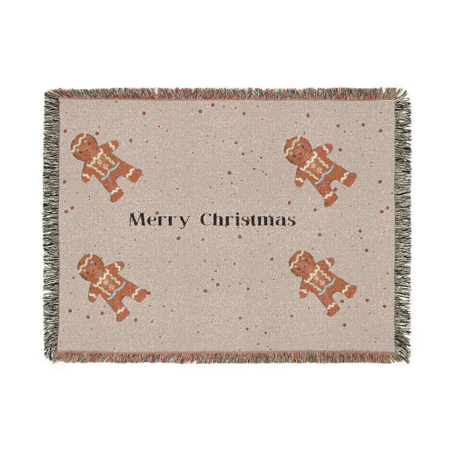 Gingerman Holiday Woven Blanket -Throw