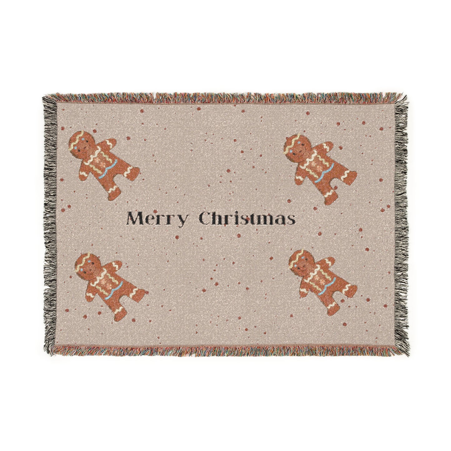 Gingerman Holiday Woven Blanket -Throw