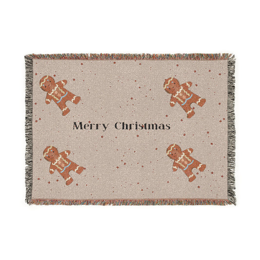 Gingerman Holiday Woven Blanket -Throw