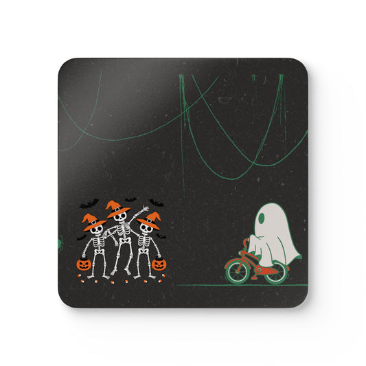 Coaster Set Halloween Ghost Bike Ride