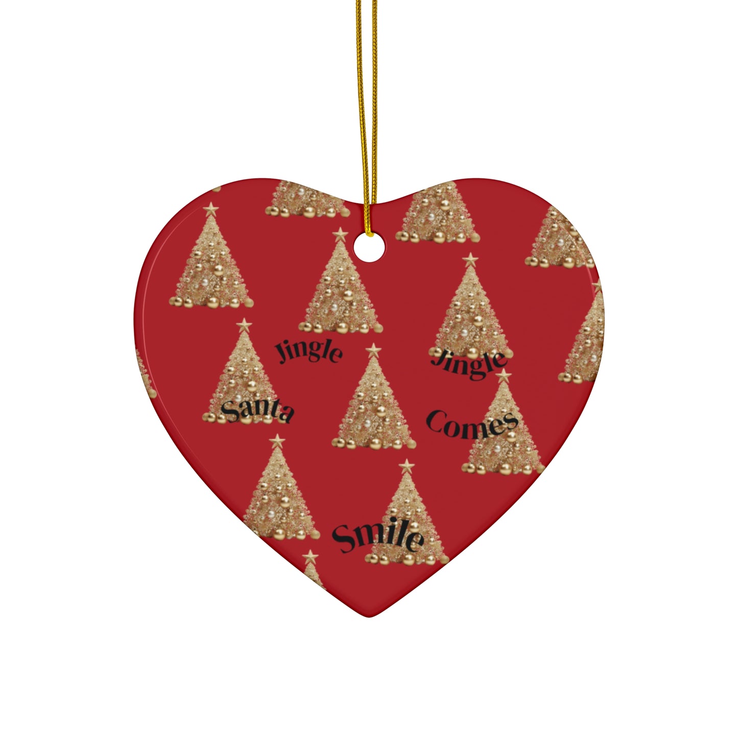 Santa Comes Smile Ceramic Star Ornament