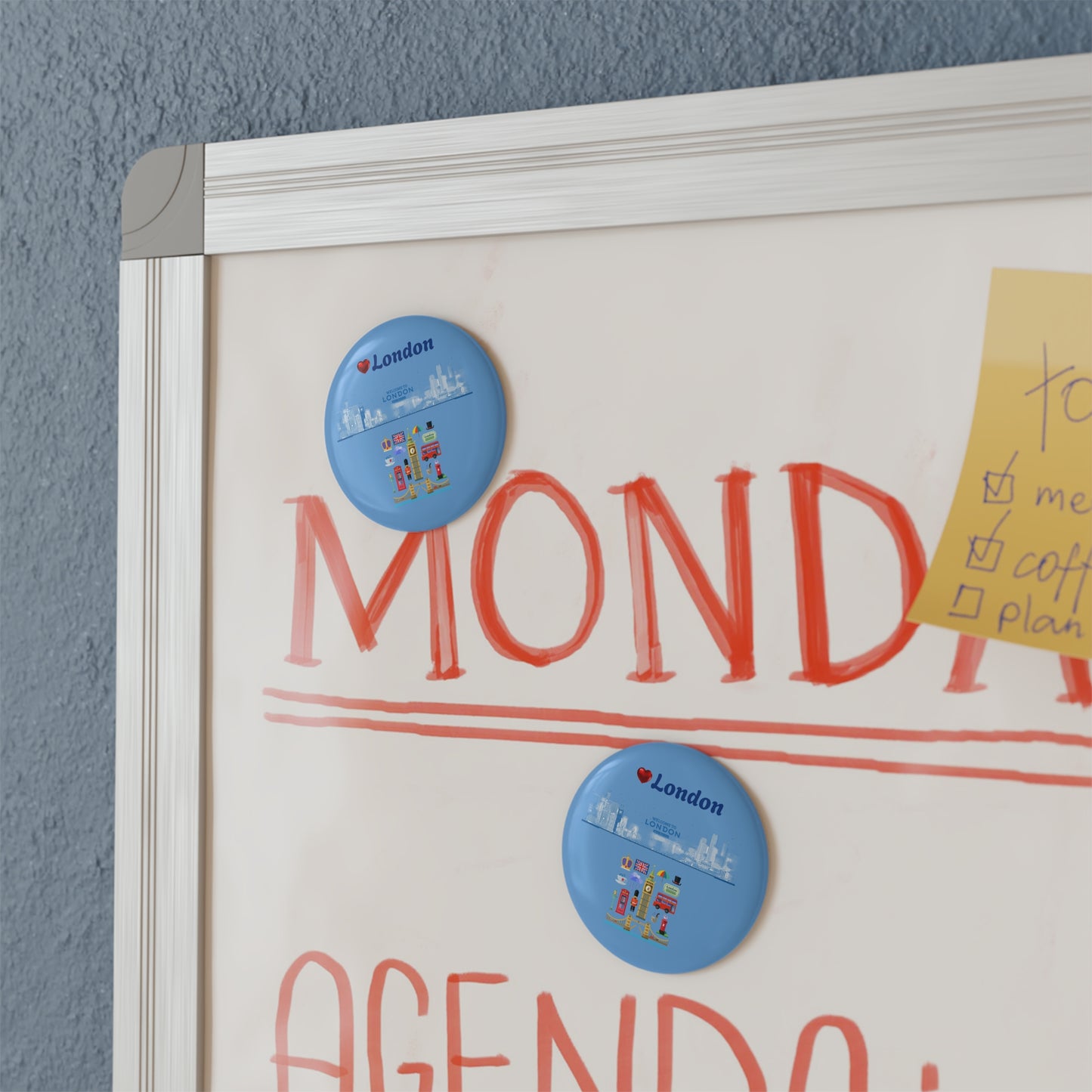 Custom London Button Magnet