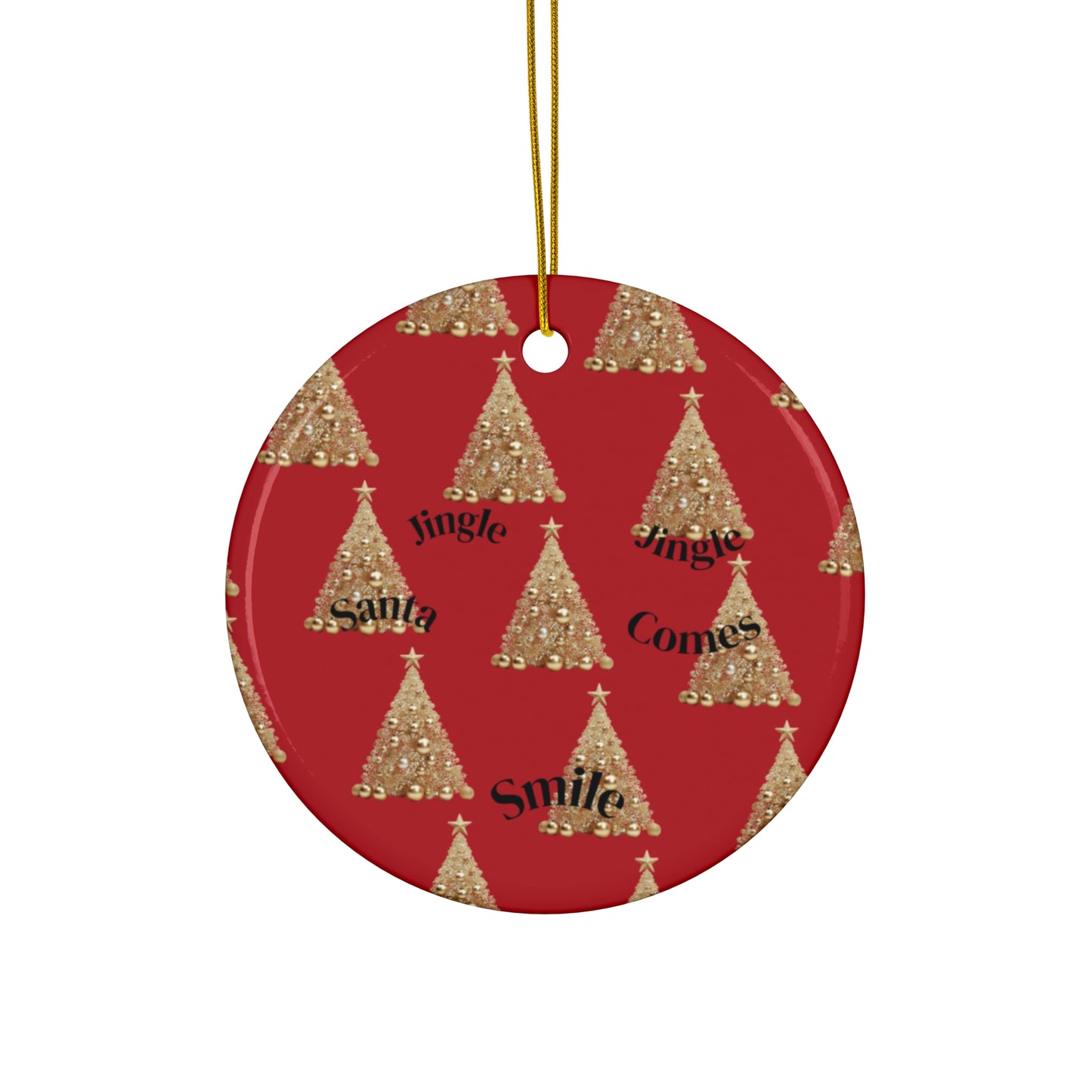 Santa Comes Smile Ceramic Star Ornament