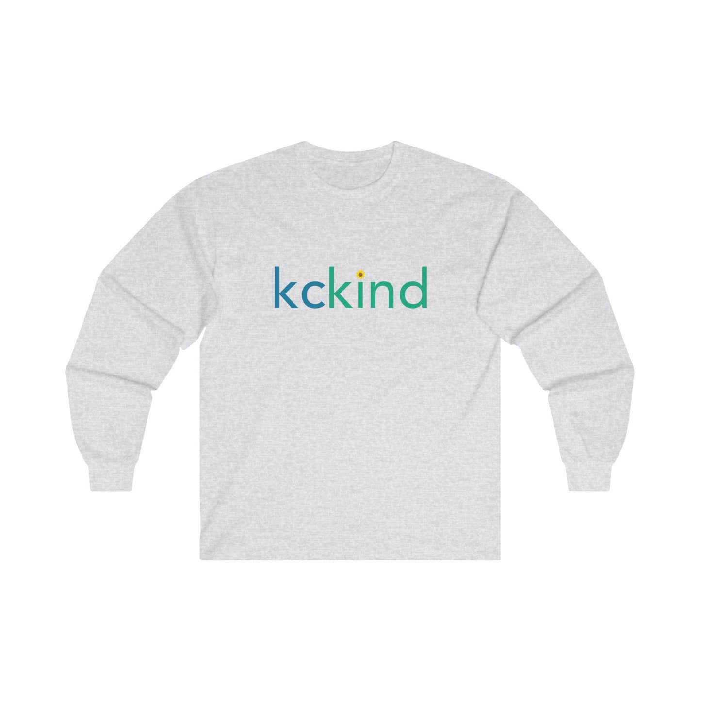 KC Kind Long Sleeve Tee with Sunflower | White, Ash Grey, Light Blue