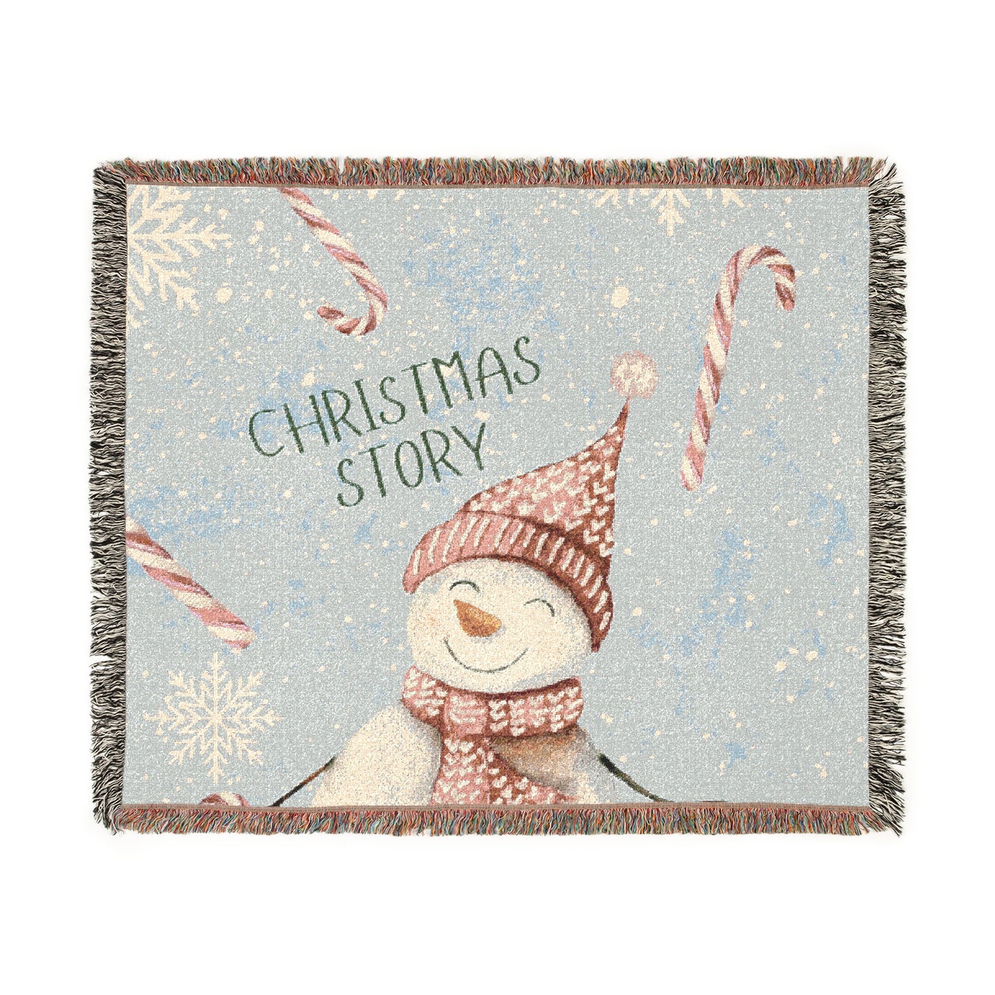 Snowman Holiday Woven Blanket- Throw