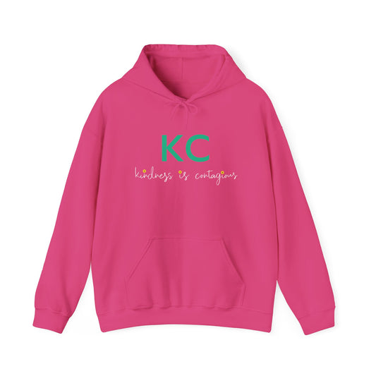 KC Kindness is Contagious Hoodie | Kansas City Gift for Her Gift for Him | Unisex Heavy Blend Hooded Sweatshirt | KC Kind Sunflower Collection