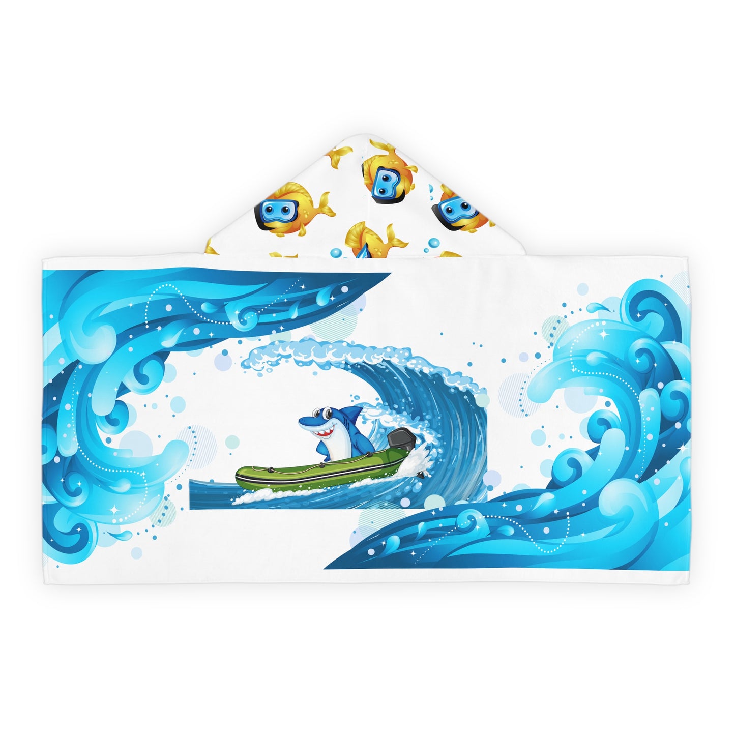 Kids Hooded Towel - Custom Shark Design for Beach Fun