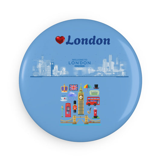 Custom London Button Magnet